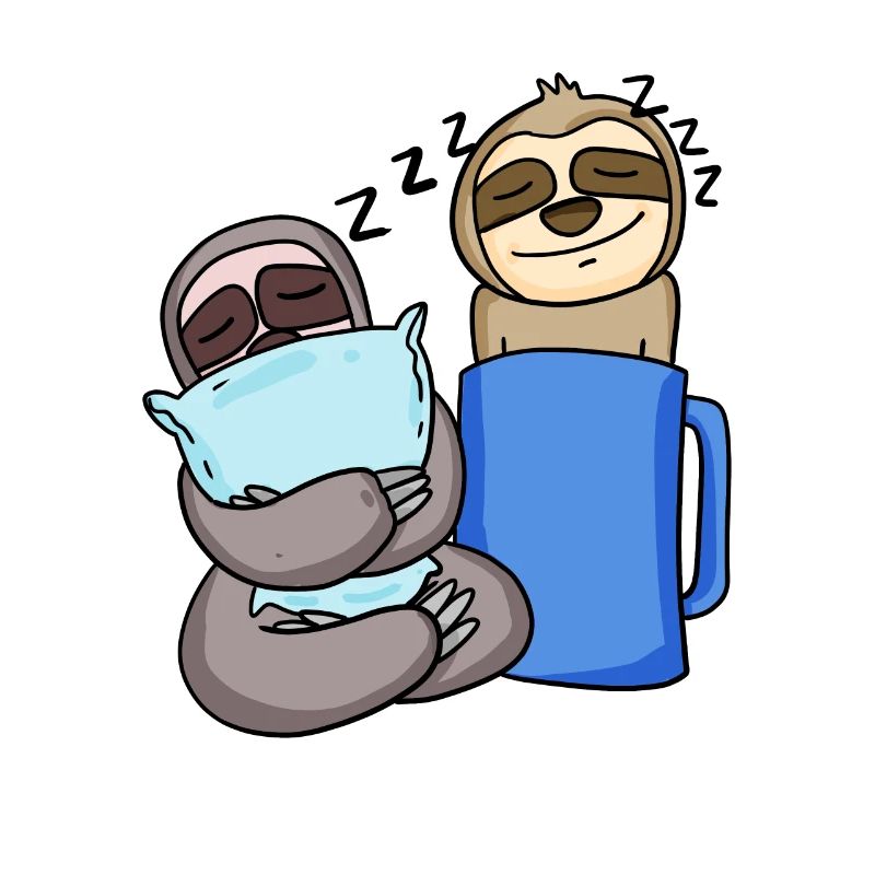 Sloth Sloths Sleeping Coffee