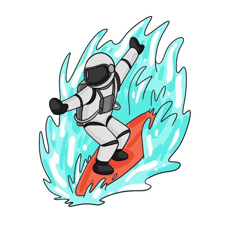 Astronaut surfing