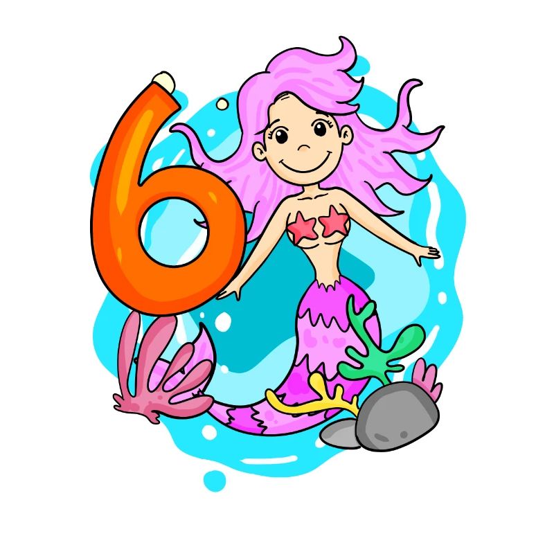 Fille de 6 ans sirène de 6ème anniversaire