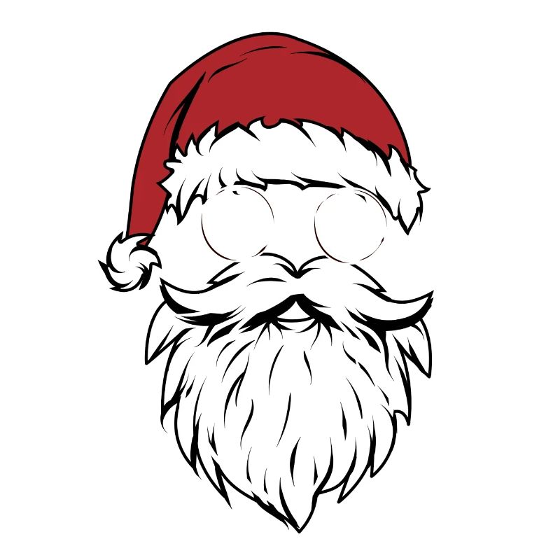Weihnachtsmann mit runder Brille und Bart