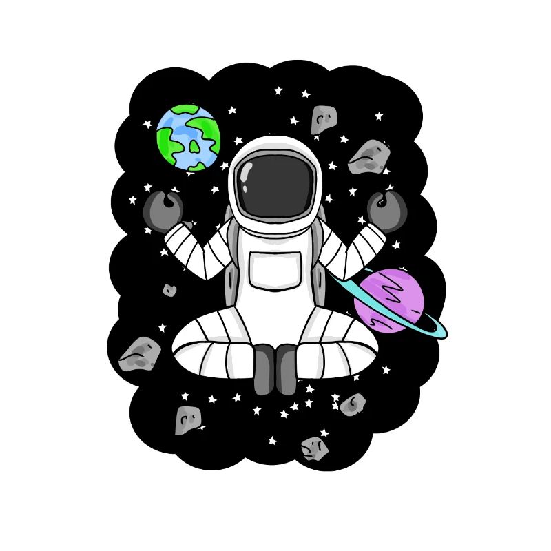 Astronaute Yoga Boy dans l’espace - Méditation