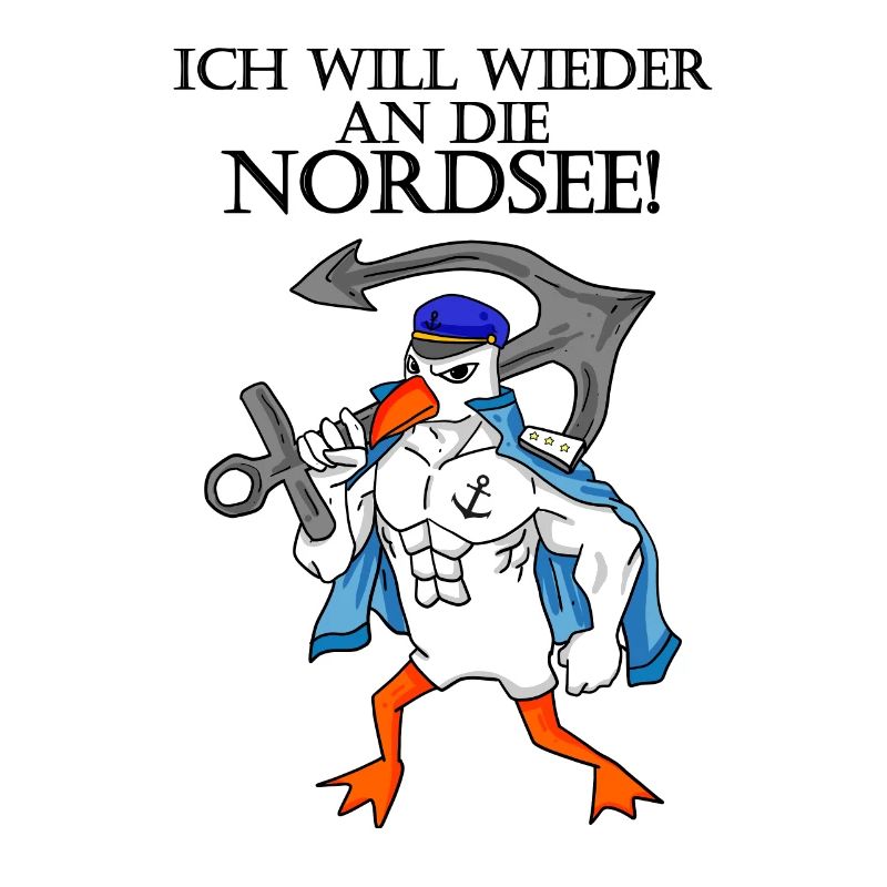 Nordsee Plattdeutsch Spruch Moin Möwe Anker