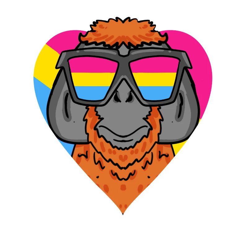 Pansexual Monkey Heart Gift