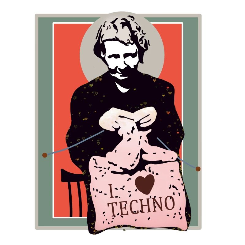 Techno Sewing Art Illustration