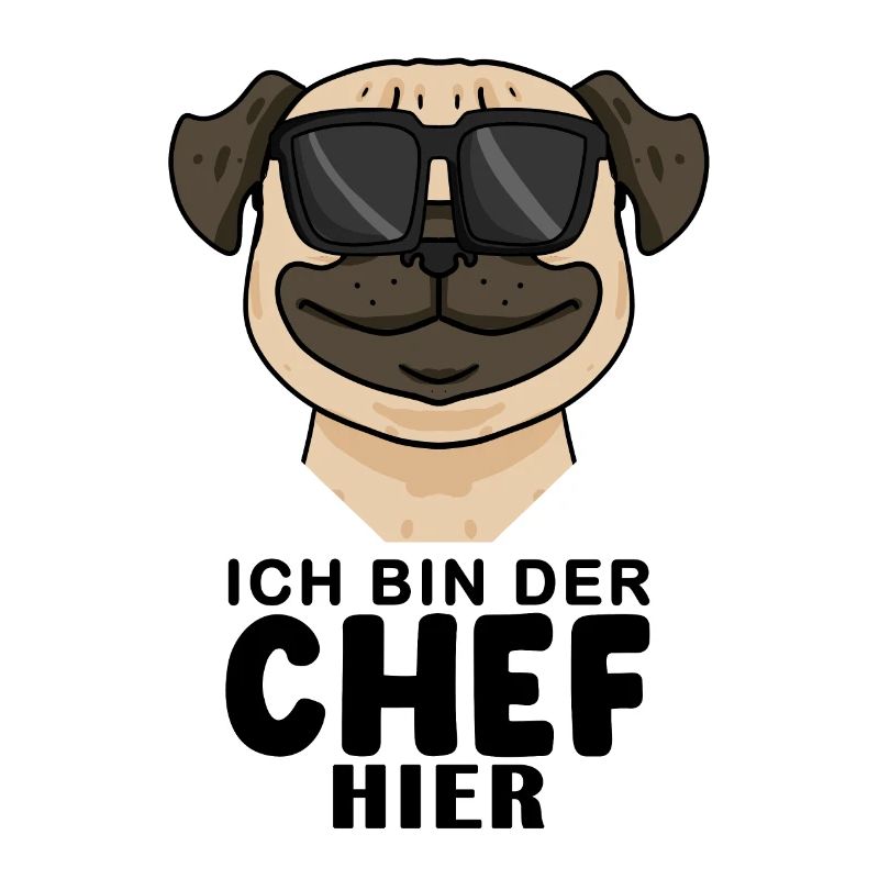 Cooler Hund Mops Chef Spruch