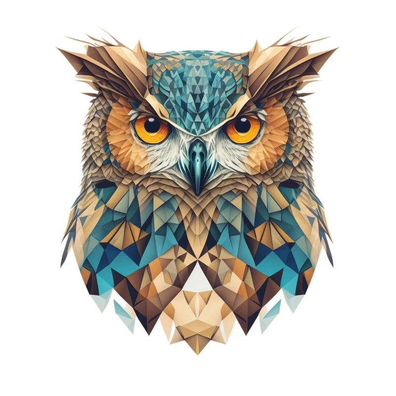 Geometric owl head