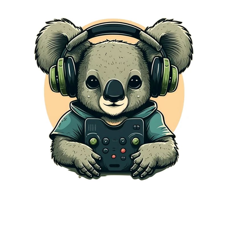Koala bear with Walkman