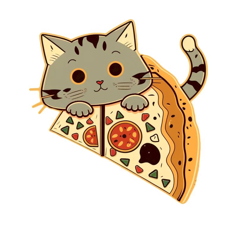 Pizza mit Katze