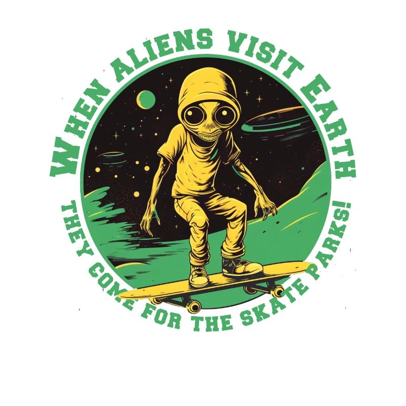 Skaterals dans l’espace avec lettrage