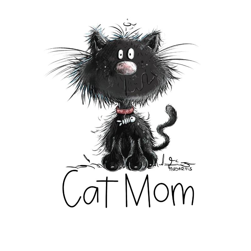 Drollige Schwarze Katze Mit Katzen Mamam Spruch