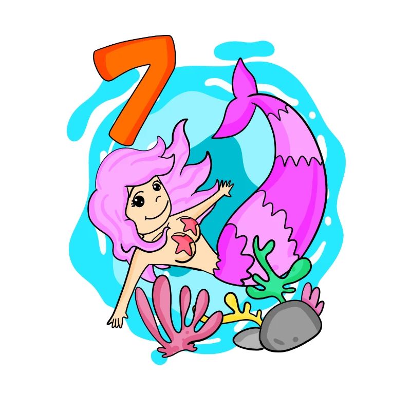 Fille 7 ans 7e anniversaire sirène