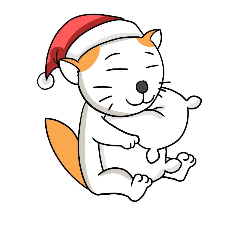 Chat Mignon Selkirk Rex Fatigué Noël