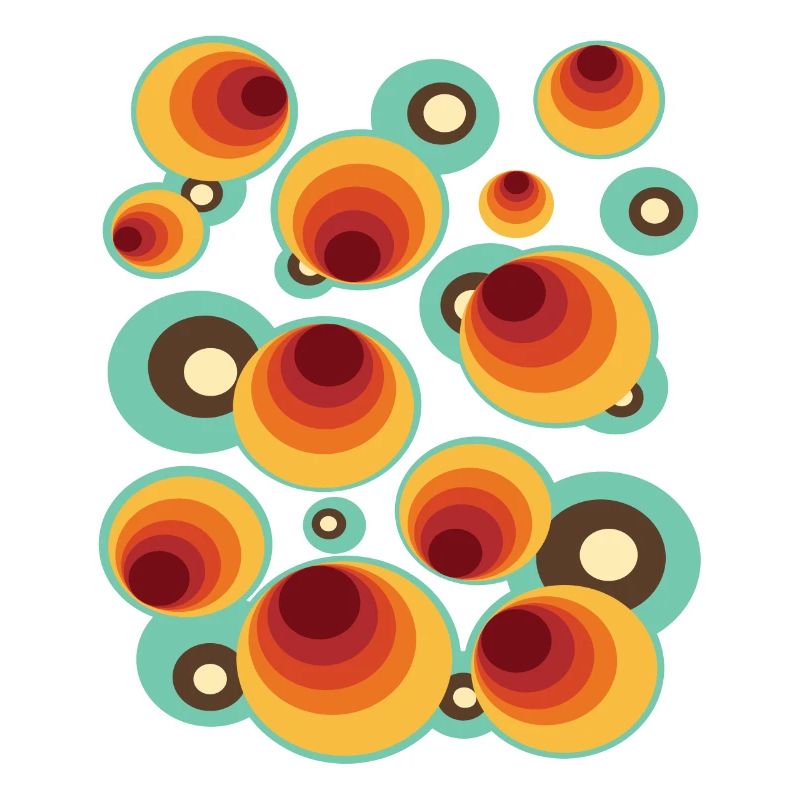 50s 60s Retro Pattern Circle Style Pattern