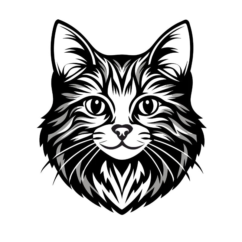 Illustration complexe de visage de chat