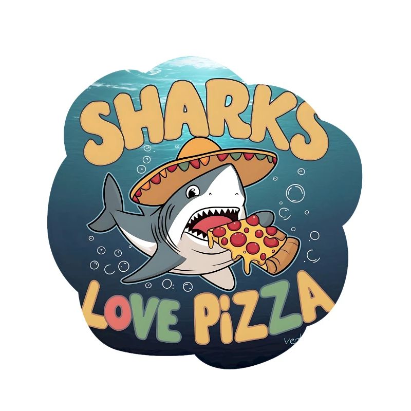 Requin avec pizza et sombrero