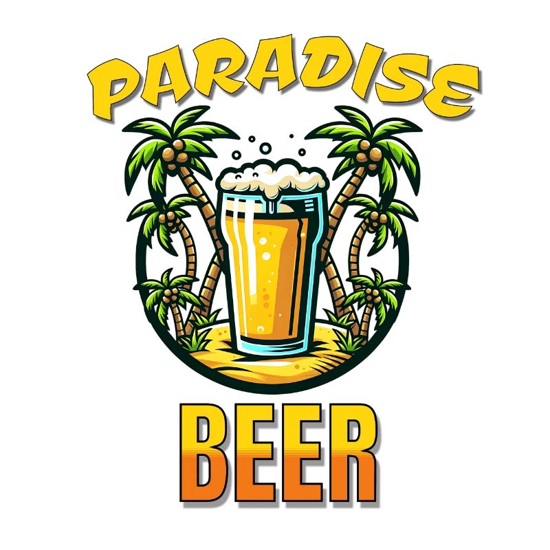 Tropical Paradise Beer Lover Palm Tree Sunset TEE