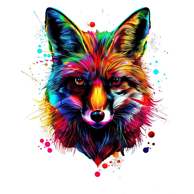 Fox Pop Art Colorful Fox Lover Red Fox Foxes