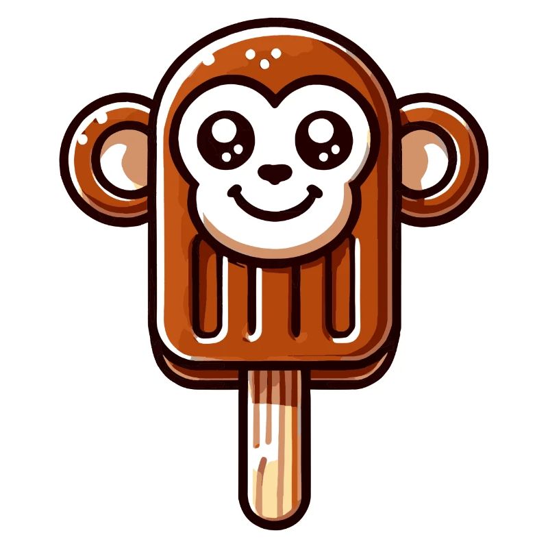 Une glace en forme de singe souriant