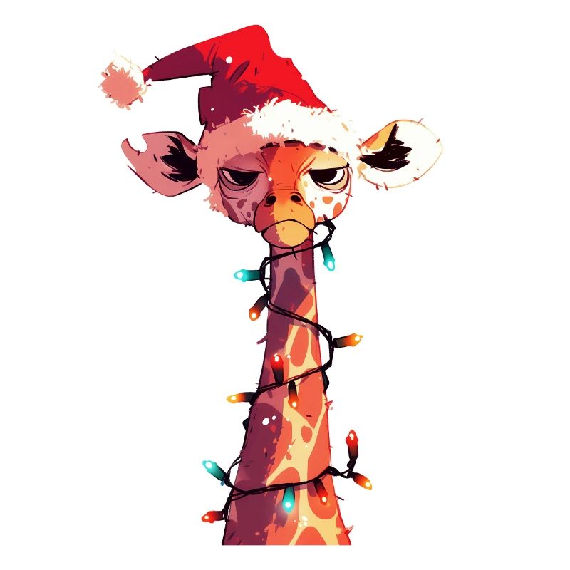 Fairy Lights Funny Giraffe Christmas Tree
