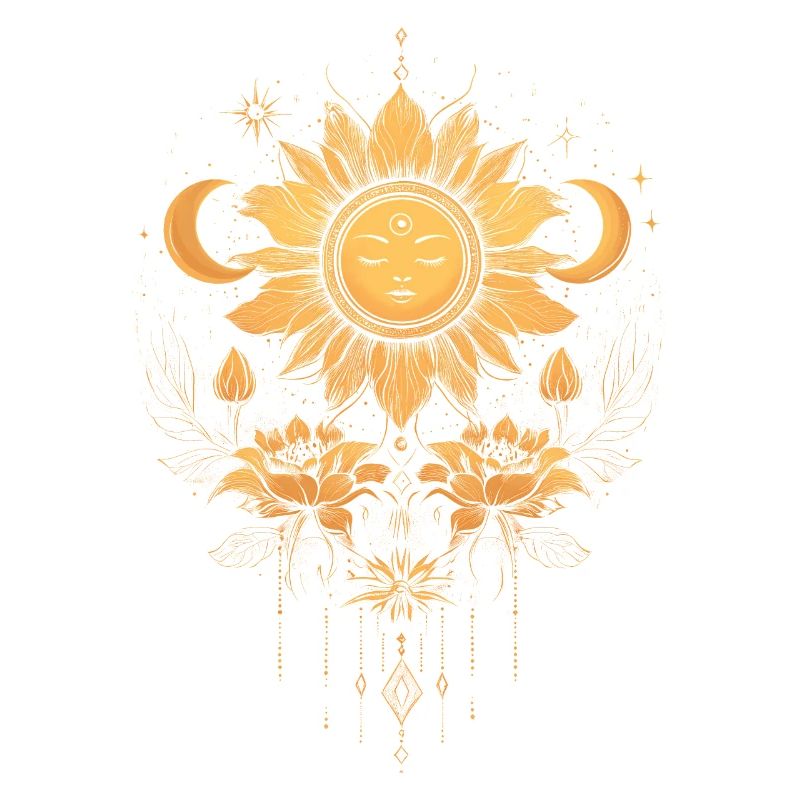Bohème Soleil Boho Lune Fleurs Fleurs Cadeau