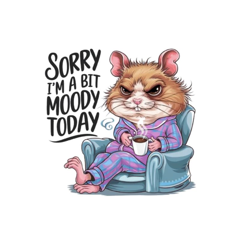 Moody Hamster Grumpy Morning Grouch Coffee