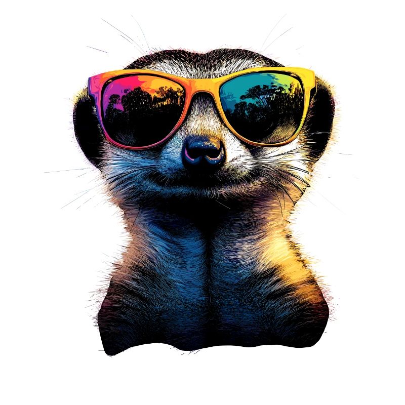 Erdmännchen Sonnenbrille Bunt Süßes Erdmännchen