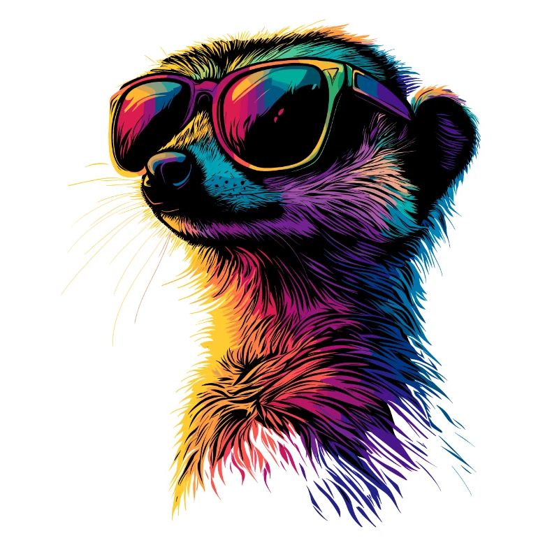 Erdmännchen Sonnenbrille Bunt Süßes Erdmännchen