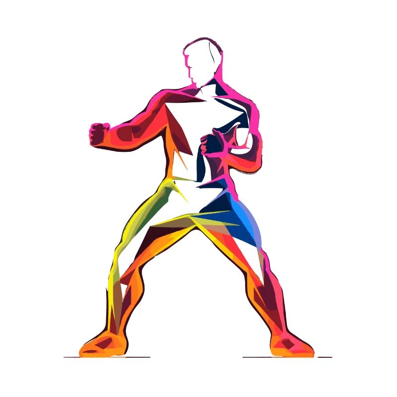 Kickboxer Cartoon Stil