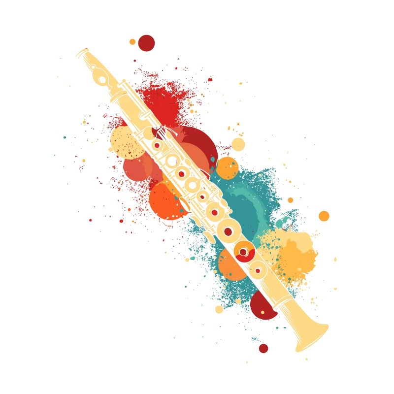 Flûte éclaboussée de couleur