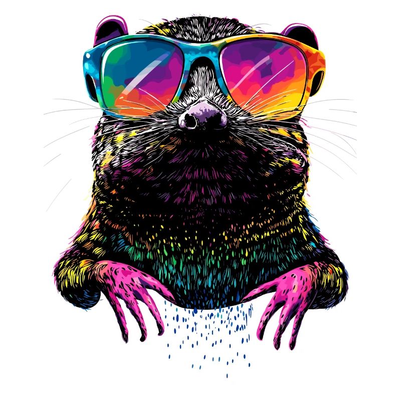 Mole with Sunglasses Love Cute Moles