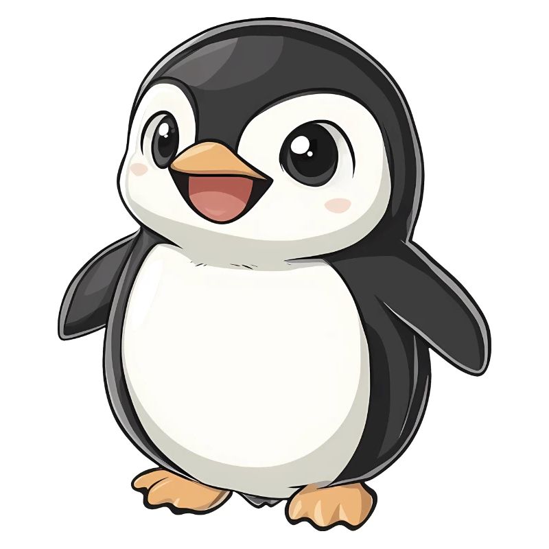 Mignon Adorable Pingouin - Conception de dessin animé charmant