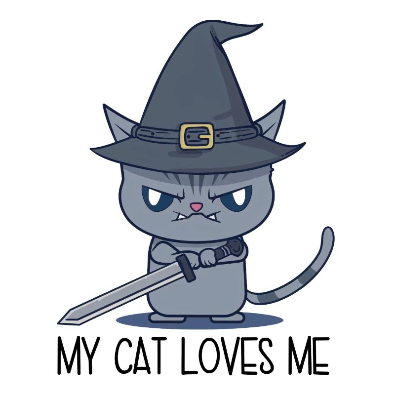 Mon chat m’aime – Chat magique maléfique avec une épée