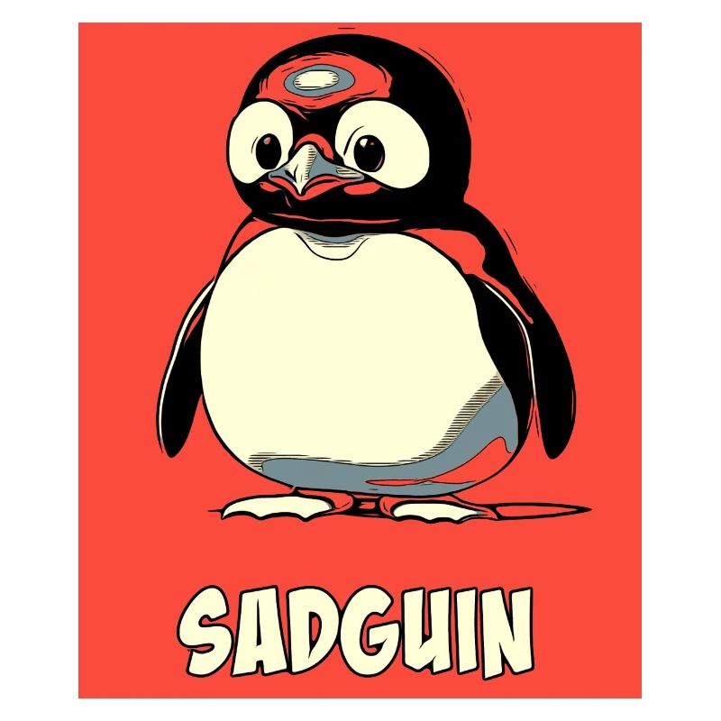 SADGUIN sad looking penguin comic style