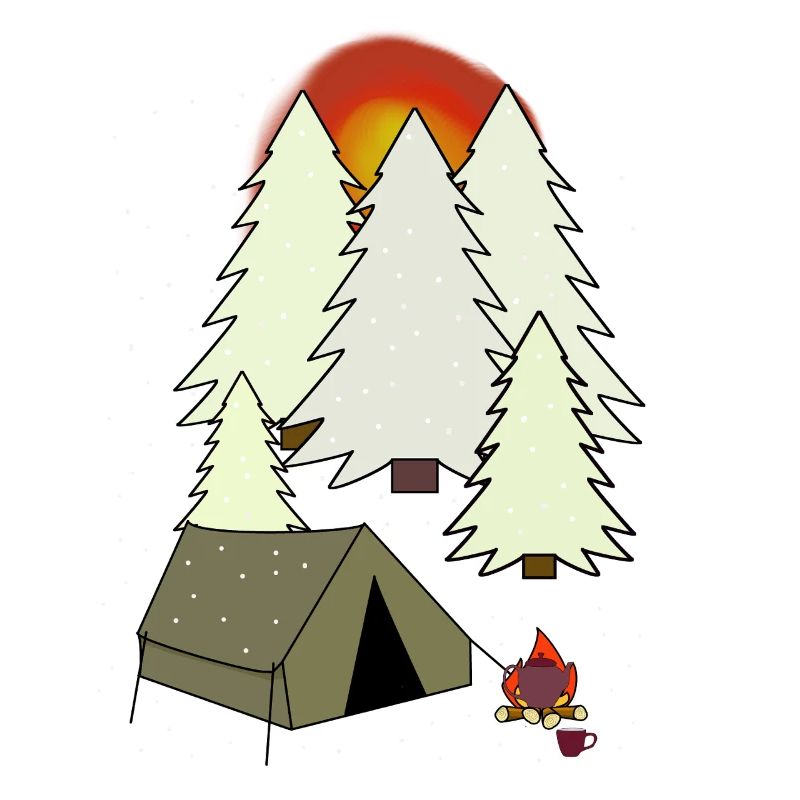 Forêt Camping d’hiver Camping Feu de camp