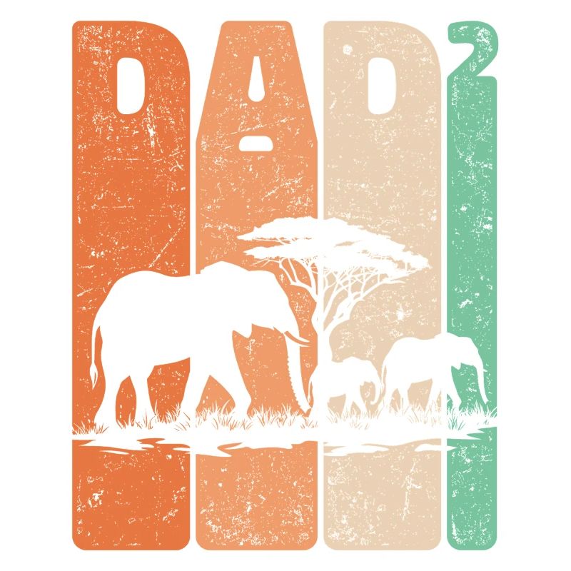 Father's Day Elephant Dad High Two Kids Gift