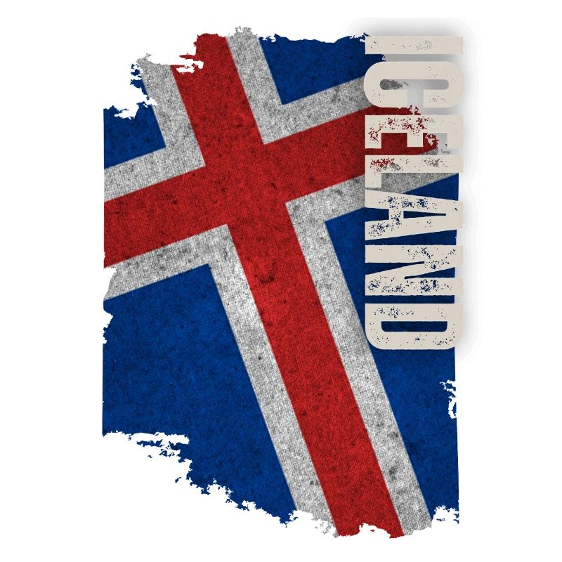 Drapeau vertical de l’Islande, j’aime l’Islande