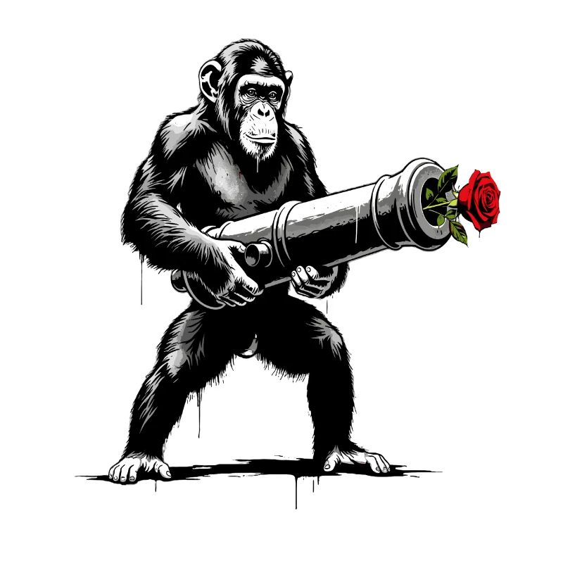 Peace Not War - Singe au rose