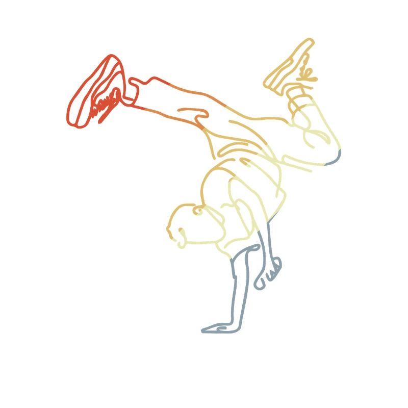 Vintage Breakdancing Boy Sketch