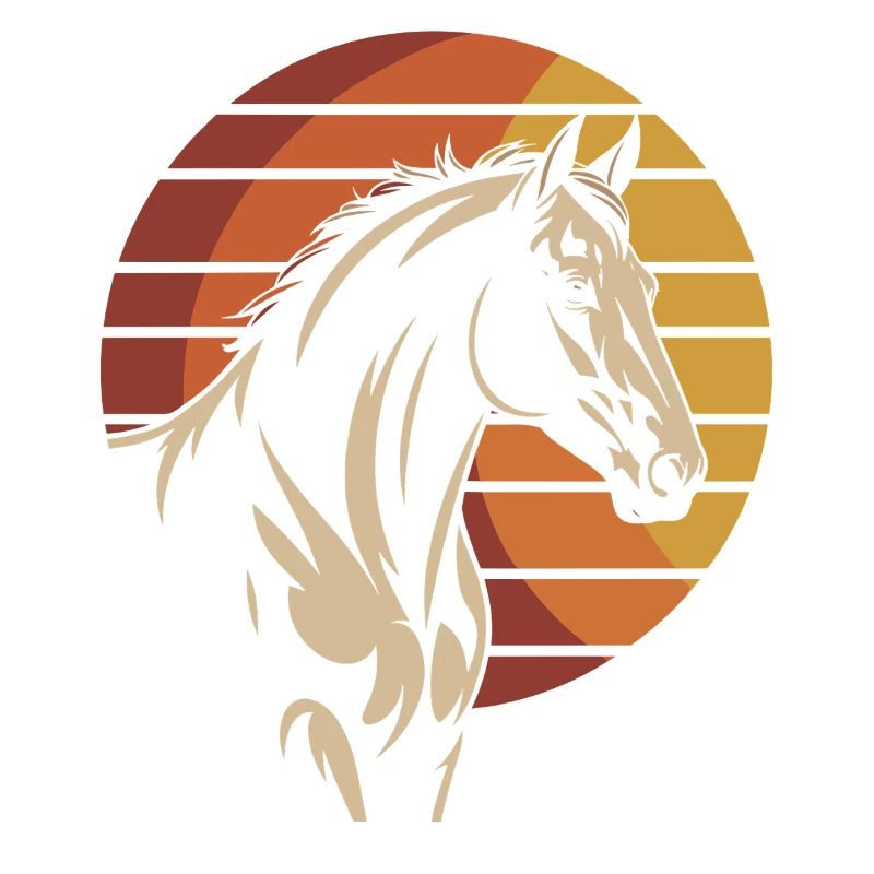 Design élégant pour chevaux dans le style du coucher du soleil
