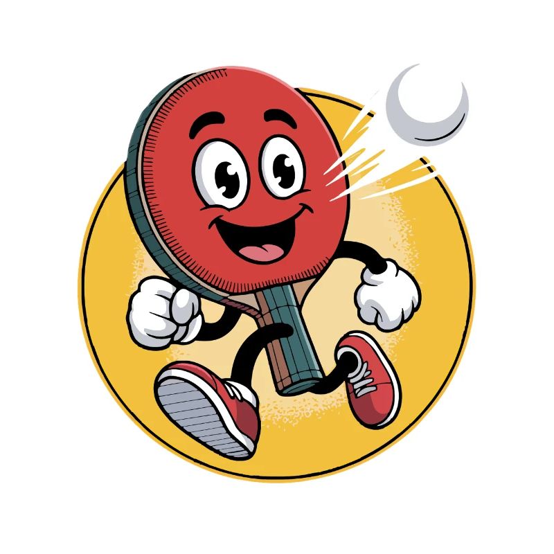 Conception de dessin animé de tennis de table