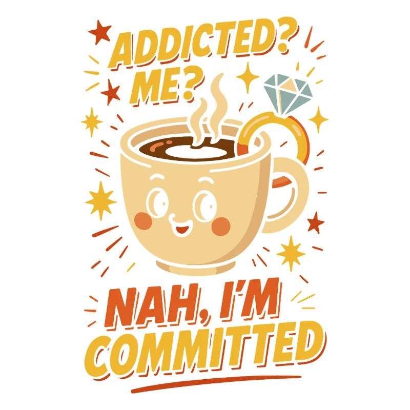 Funny Coffee Addicted Me Me non I’m Committed