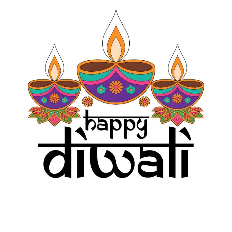Three Colorful Diyas Feast Patterns