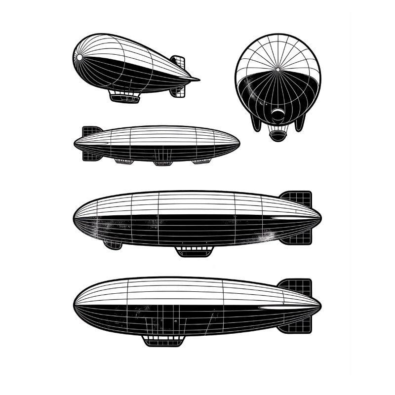 Dirigeable Zeppelin Rétro Vintage