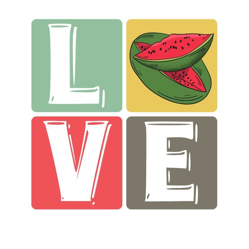 Blocs de pastèque Love Pop Art