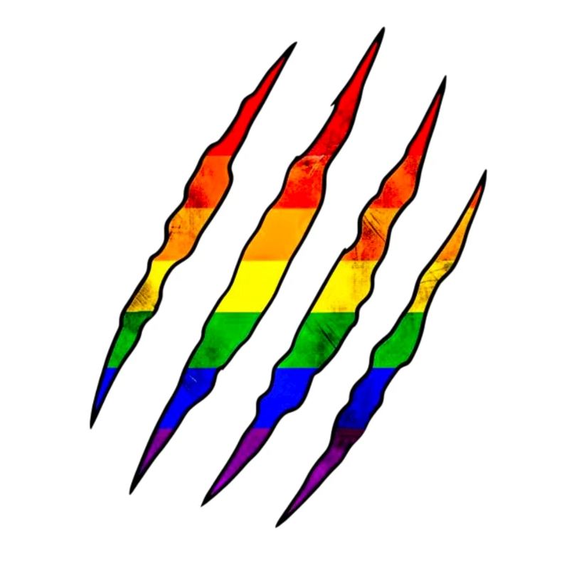 Pride Kralle Regenbogen Statement Kratzspur 