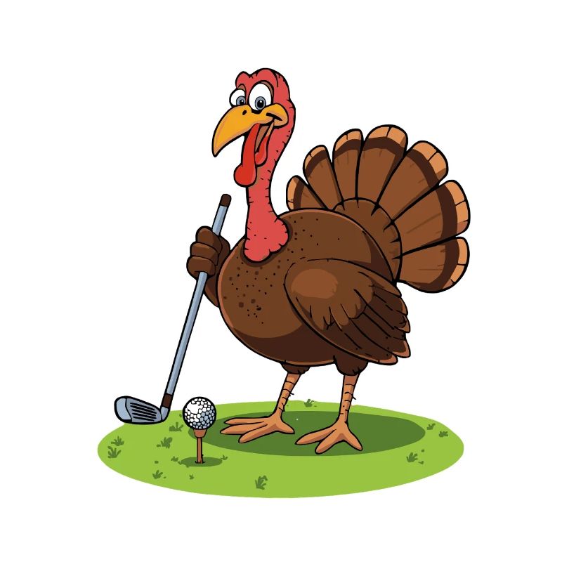 Drôle de dinde jouant au golf