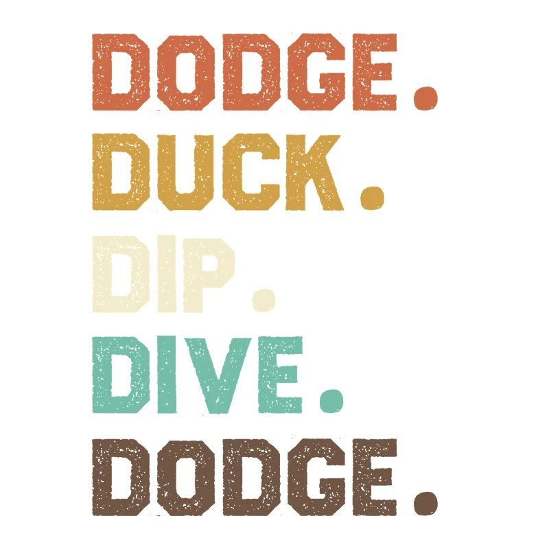 Séquence de mots rétro Dodgeball Duck Dip Dive
