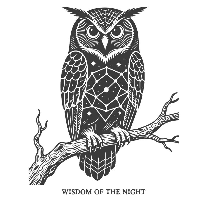 Geometric Night Owl Wisdom