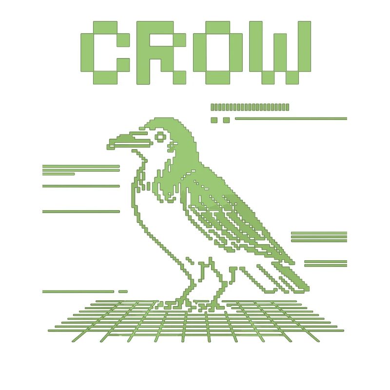 T-shirt rétro Pixel Crow dans le style 8 bits
