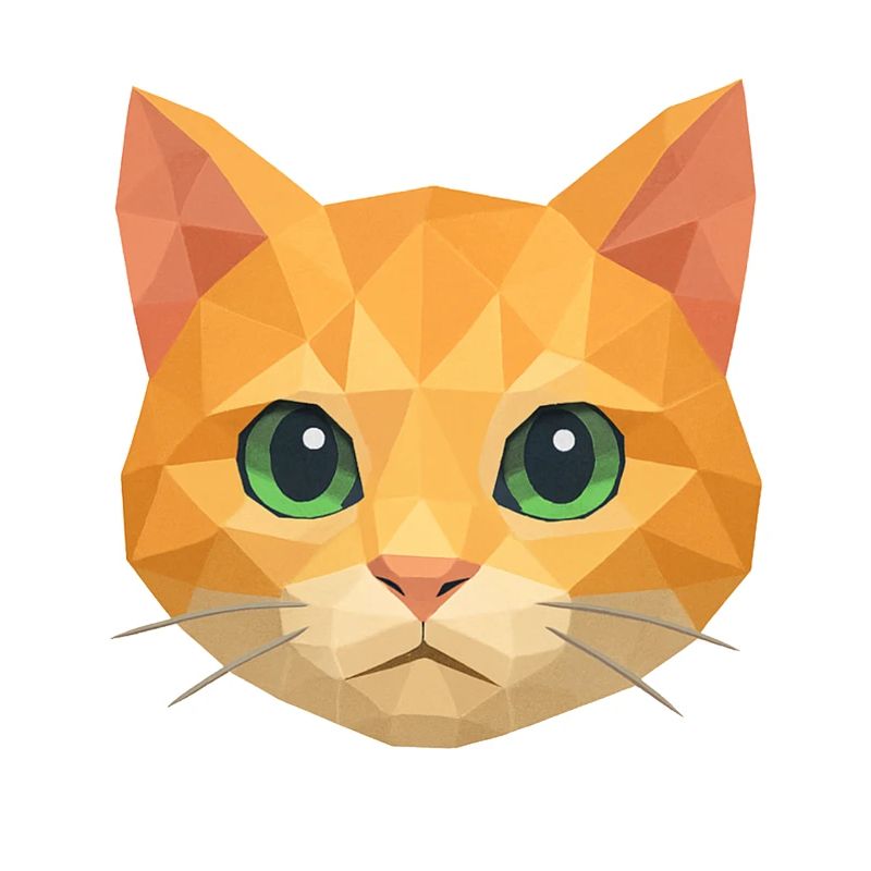 Polygon Katze – Geometrisches Katzen-Design
